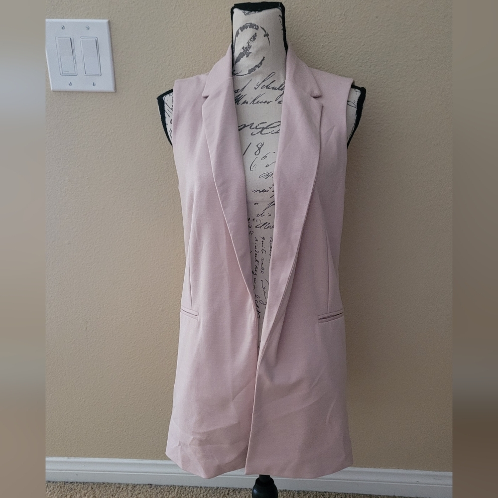 Adrienne Vittadini Light Pink Blazer Vest